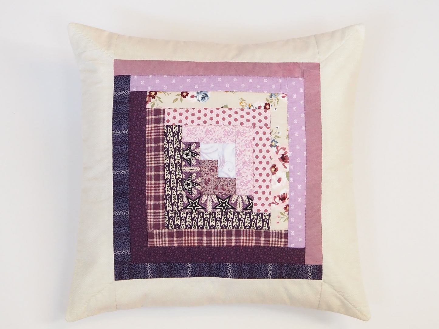 Log Cabin Quilted Throw Pillows