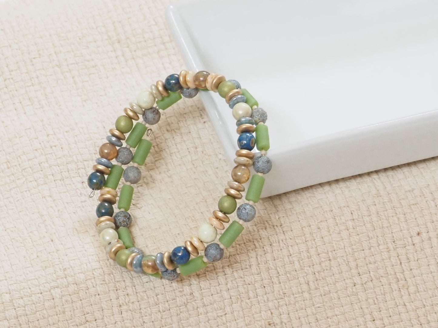 Green & Blue Beaded Bracelet