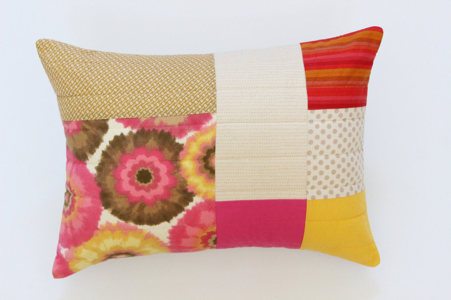 Hot Pink Patchwork Pillow Cover