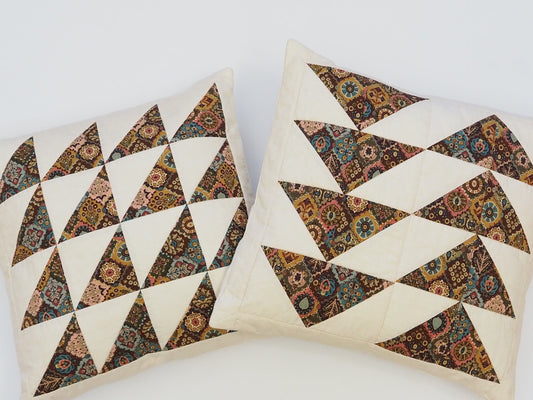 Multi-Color Patchwork Quilted Pillows