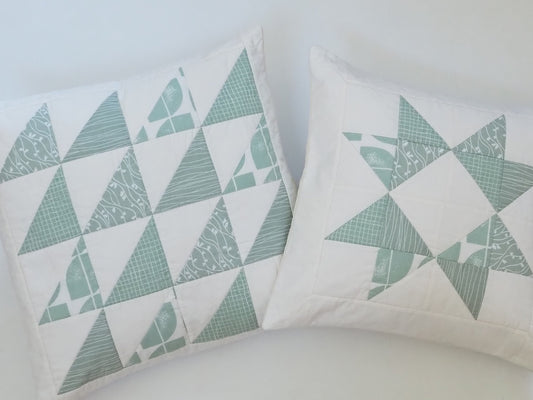 Teal Patchwork Pillow Covers