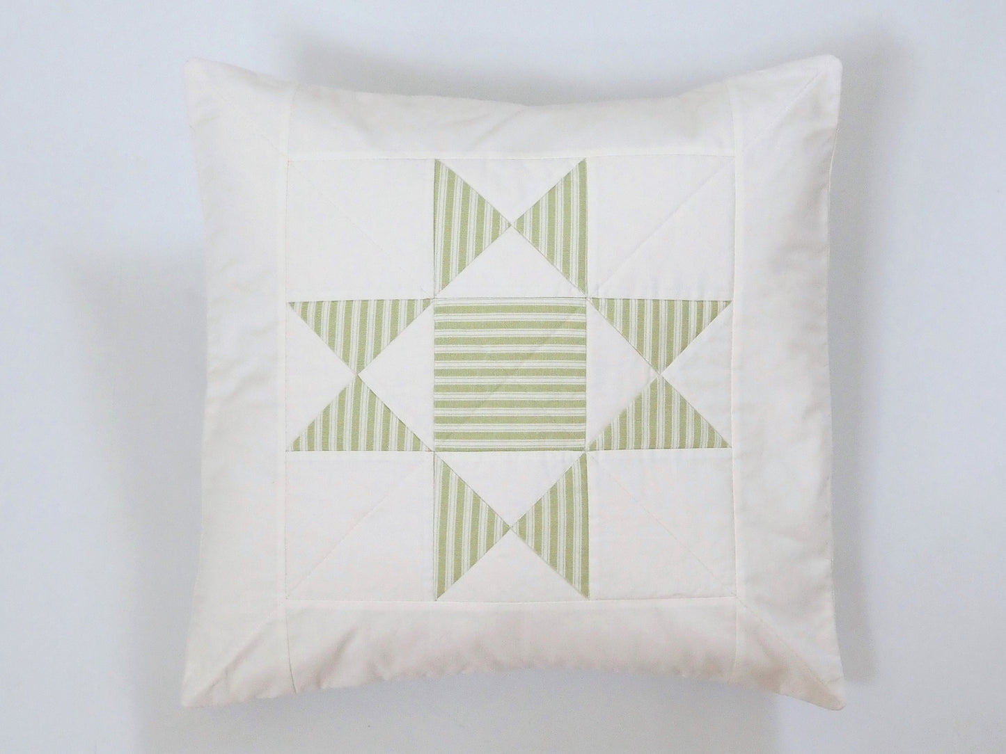 Quilted Green Star Patchwork Pillow Covers