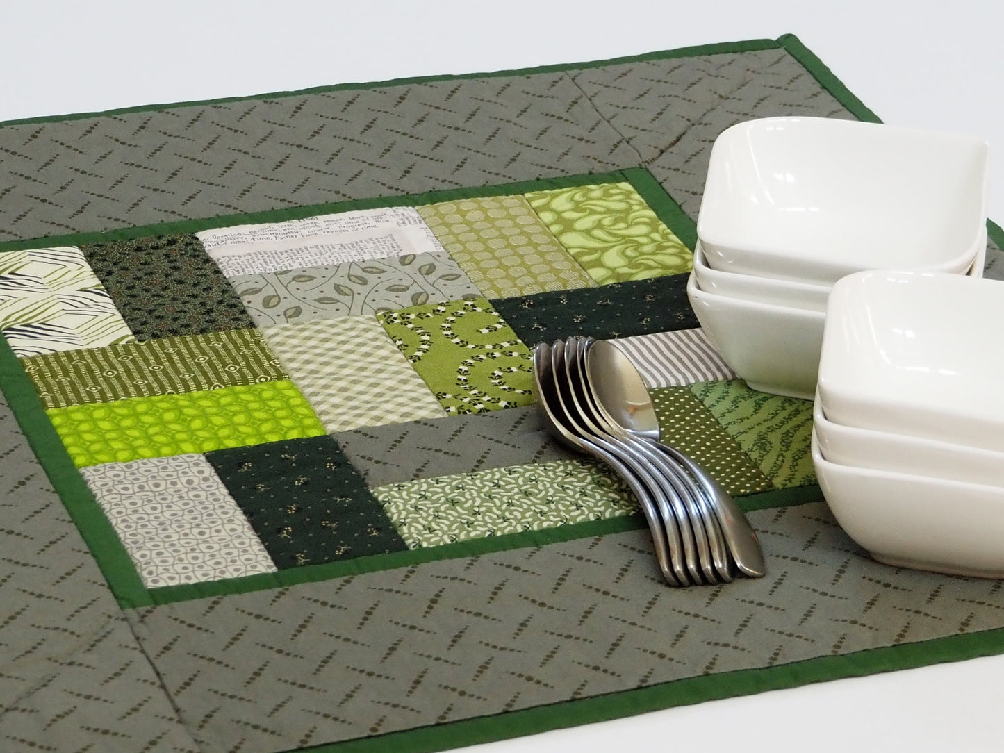 Green Quilted Table Topper